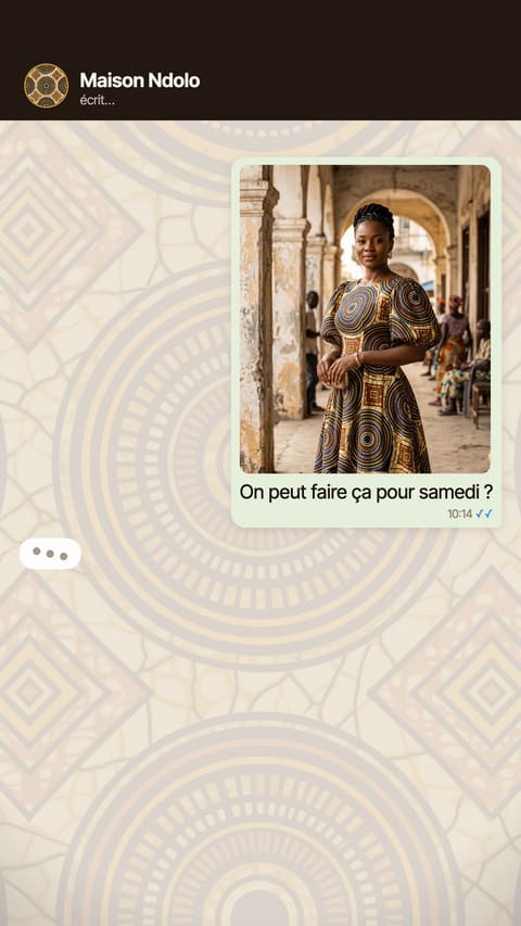 La version C : la photo d'un modèle envoyée dans une conversation.
